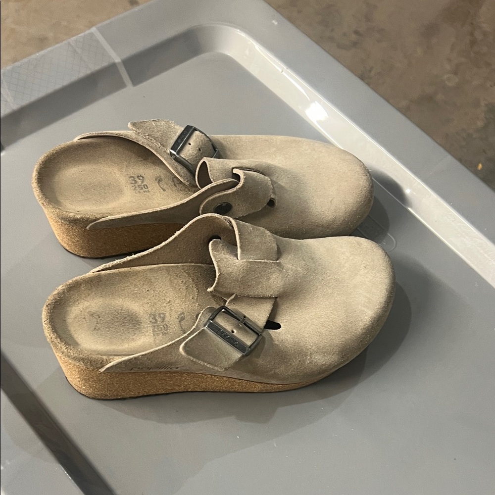 Papillio Beige Mules with Buckle